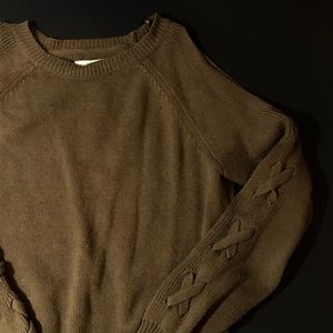 cold-shoulder sweater